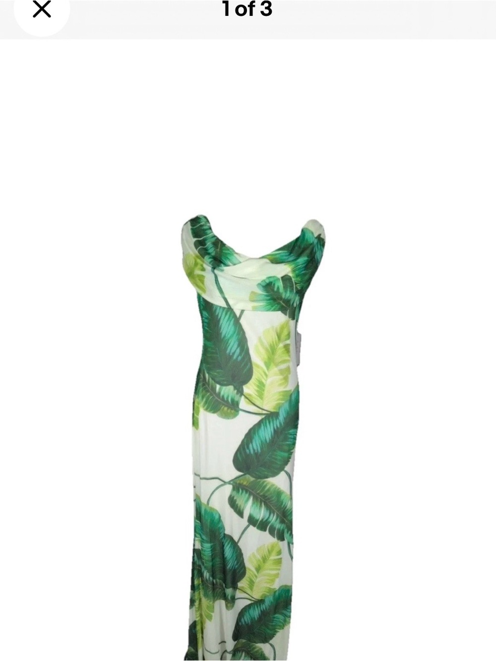 Green Tropical Leaf Maxi Dress - Womens